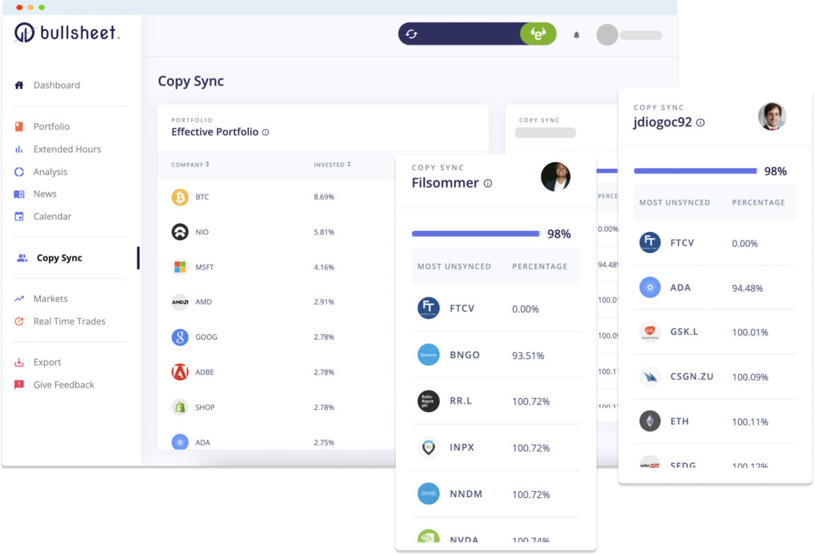 Bullsheet - Automatic Portfolio Manager for eToro